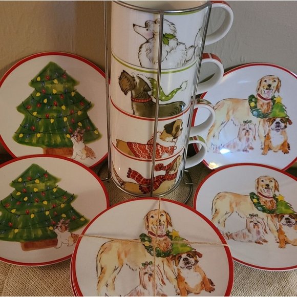 Pier 1 Other - Peir One- Christmas coffee cup and plates/ Dessert set
